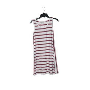 Max Studio Striped Ribbed Stretch Tank Dress‎ Sleeveless Scoop Neck Women Small